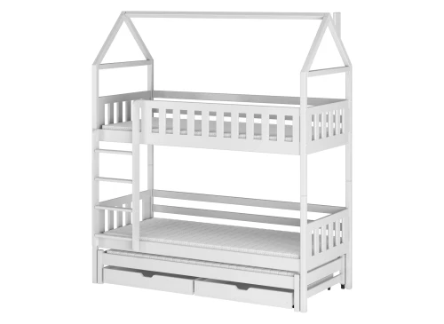 Diagram over loftsseng med husramme og sikkerhedsmål.