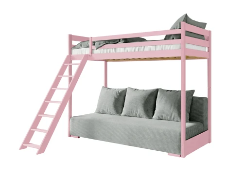 SOFINO 90x200/140x200 Rosa seng på mezzaninen med en fold-ud sofa gråt stof zoom 15 salvie Lano Meble