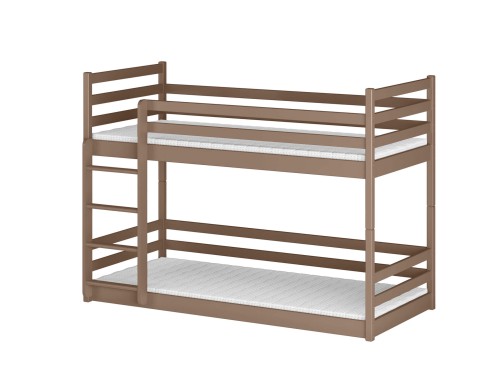 Brun etageseng i solidt træ designet til børneværelset.