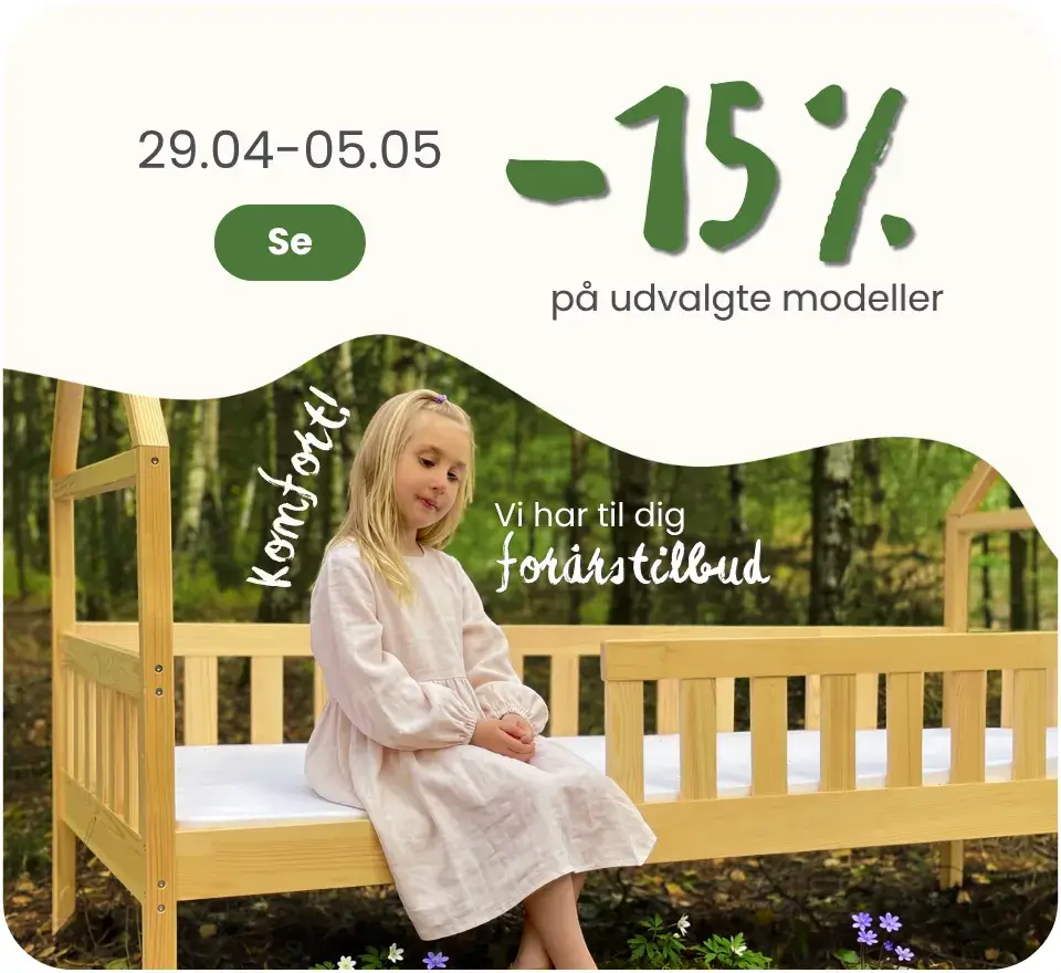 15 % rabat på udvalgte senge fra den 29. april til den 5. maj